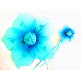 TZ1111-BL BLUE FLOWER FAIRY WING & WAND SET